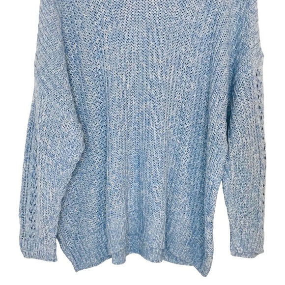 New! American Eagle Chunky Knit Oversized Longline Lattice Cozy Crewneck Sweater - Picture 6 of 9